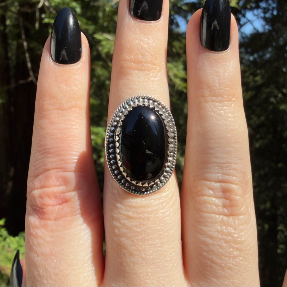 Black Onyx Sterling Silver Ring
